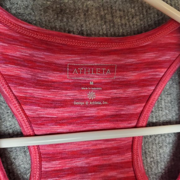 Athleta 861703 Women's Racerback Med Pink & Red Athletic Tinker Tank Bra Top A20 - Picture 3 of 4